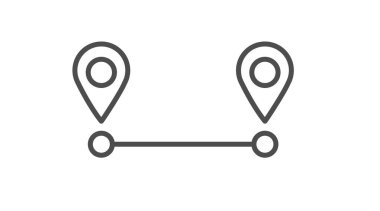 Mesafe veya hedef simgesi. Düz basit hedef veya uzaklık işareti çizimi