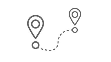 Mesafe veya hedef simgesi. Düz basit hedef veya uzaklık işareti çizimi