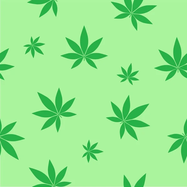 Wzór Marihuany Wzór Lub Tło Szwów Wektorowych Liśćmi Marihuany — Wektor stockowy