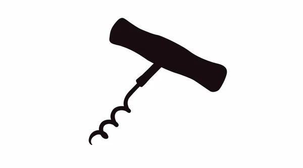 Corkscrew Icon Vector Linear Black White Illustration Corkscrew — Stock Vector