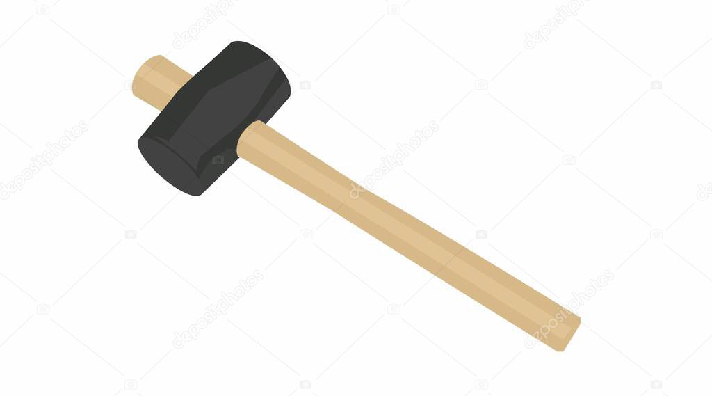 Mallet. Vector Isolated Illustration of a Mallet on a white background