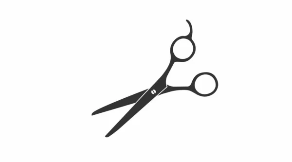 Hairdesser Scissors Vector Flat Black White Isolated Illustration Scissors — Stock Vector