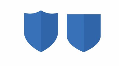 Kalkan simgesi ayarlandı. Vektör izole edilmiş kalkan çizimi