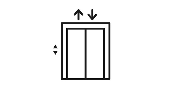 Ikona Výtahu Vektor Izolované Ploché Černobílé Ilustrace Výtahové Značky — Stockový vektor