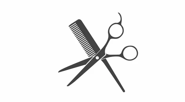 Comb Scissors Icon Vector Isolated Illustration Comb Hairdresser Scissors — Stock Vector