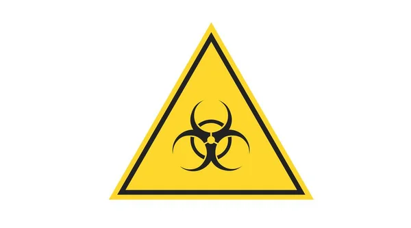 Ícone Triângulo Aviso Amarelo Risco Biológico Símbolo Precaução Desperdício Tóxico — Vetor de Stock