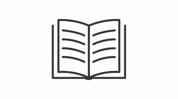 Икона Книги Векторная Изолированная Черно Белая Линейная Иллюстрация Книги — стоковый вектор