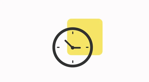 Icône Horloge Illustration Vectorielle Dessin Plat Isolé Une Horloge — Image vectorielle