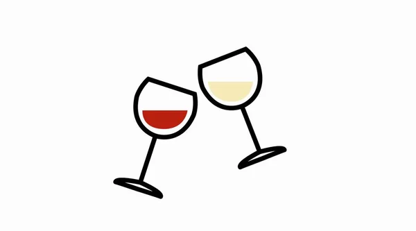 Icône Verres Vin Illustration Simple Modifiable Vectorielle Verres Vin Blanc — Image vectorielle
