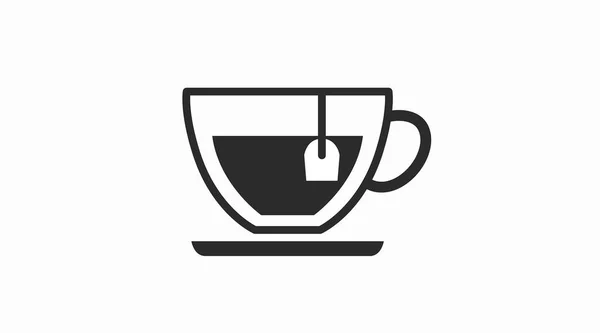 Icono Taza Vector Aislado Editable Plana Taza Blanco Negro — Archivo Imágenes Vectoriales