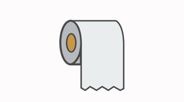 Tuvalet kağıdı. Bir tuvalet kağıdı rulosunun vektör izole çizimi