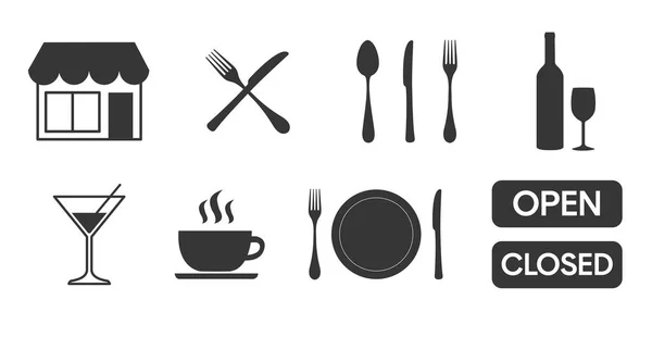 Set Iconos Café Ilustración Vectorial Aislada Iconos Relacionados Con Cafetería — Archivo Imágenes Vectoriales