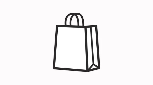 Take Away Shopping Bag Icon Vector Isolated Editable Flat Black — Stock Vector