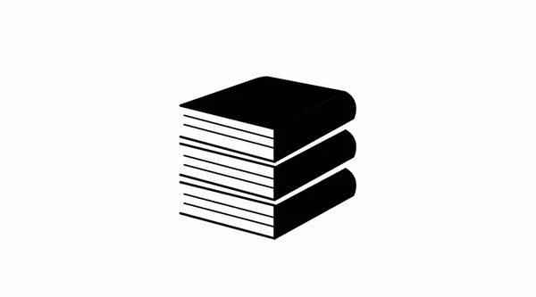 Βιβλία Pile Icon Διάνυσμα Απομονωμένα Βιβλία Μαύρο Και Άσπρο Εικονίδιο — Διανυσματικό Αρχείο