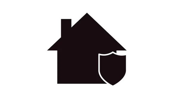 病媒保护的房子图标 带盾牌房屋的矢量孤立的图解 — 图库矢量图片