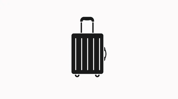 荷物アイコン ベクトルはスーツケースの編集可能な黒と白のイラストを隔離 — ストックベクタ