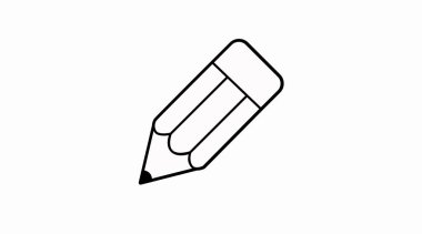 Kalem Simgesi. Bir kalem için vektör izole edilebilir düz çizim