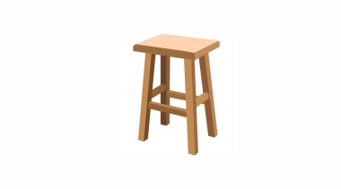 Tahta Tabureyi İzole Edilmiş İmajı