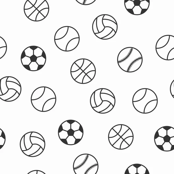 Sport Balls Pattern. Vector seamless pattern or background with different sports balls