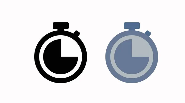 Conjunto Ilustración Aislada Vectorial Reloj Icono Hora Blanco Negro Conjunto — Vector de stock