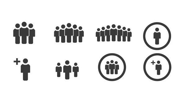 People Person User Icon Set Vector Isolated Set Editable Flat — Stok Vektör