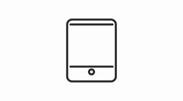 Tablet Ikone Vektorbearbeitbare Flache Schwarz Weiß Illustration Eines Tablets — Stockvektor