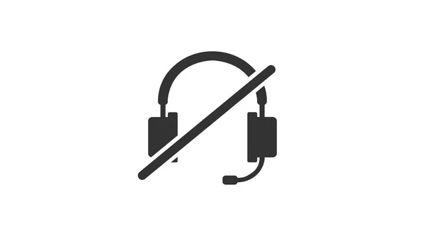 Icon Für Deaktivierte Kopfhörer Schwarz Weiß Editierbare Vektorillustration Von Kopfhörern — Stockvektor