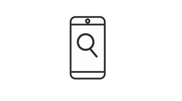 Smartphone Lupa Icono Ilustración Editable Plana Aislada Vectorial — Archivo Imágenes Vectoriales