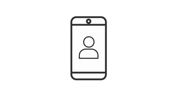 Smartphone Con Icono Usuario Ilustración Editable Vectorial Aislada Blanco Negro — Archivo Imágenes Vectoriales