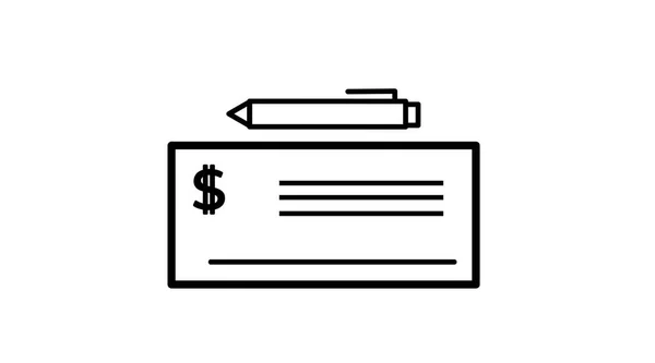 Dinero Cheque Icono Ilustración Editable Aislada Vectorial Cheque Bolígrafo Con — Archivo Imágenes Vectoriales