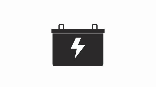 Icône Batterie Vecteur Isolé Plat Modifiable Noir Blanc Illustration Une — Image vectorielle