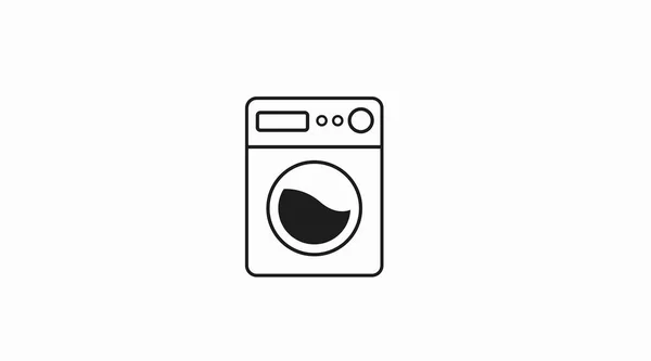 Εικονίδιο Πλυντηρίου Διανυσματική Απομονωμένη Επεξεργάσιμη Ασπρόμαυρη Απεικόνιση — Διανυσματικό Αρχείο
