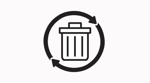 Recycle Thrash Ikone Vektorbearbeitbare Isolierte Schwarz Weiß Illustration — Stockvektor