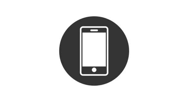 Mobiele Smartphone Pictogram Vector Geïsoleerde Bewerkbare Zwart Wit Illustratie — Stockvector