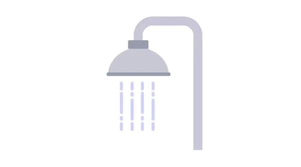 Ikona Prysznica Wektor Odizolowany Edytowalny Płaski Ilustracja Prysznica Kroplami Wody — Wektor stockowy