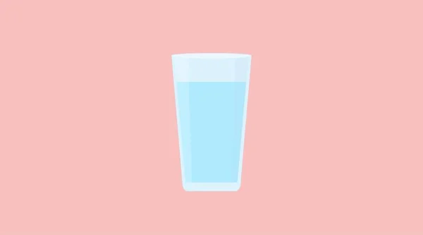 Een Glas Water Vector Geïsoleerde Bewerkbare Platte Illustratie Van Een — Stockvector