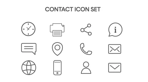 Ensemble Simple Icônes Ligne Contact Course Modifiable Illustration Vectorielle Isolée — Image vectorielle