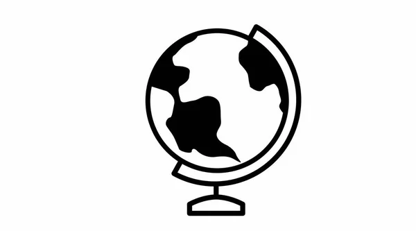 Globe Earth Icon Vektor Izolované Upravitelné Černobílé Ilustrace — Stockový vektor