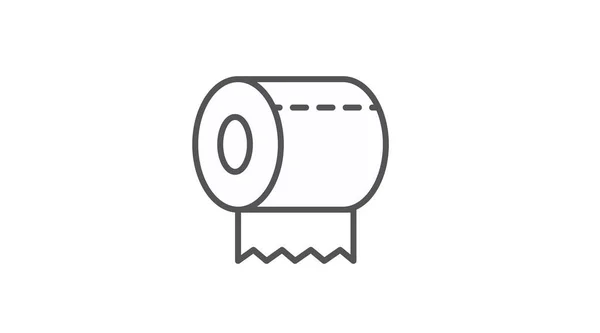 Ikonen För Toalettpapper Vektor Isolerad Svart Och Vit Redigerbar Illustration — Stock vektor