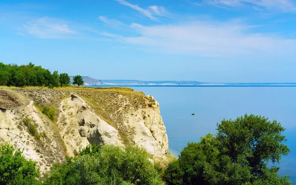 Landschap Met Steile Oevers Aan Wolga Rivier Rusland — Stockfoto