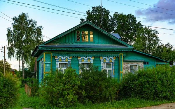 Architektura Drewniana Miasta Nerekhta Rosji — Zdjęcie stockowe