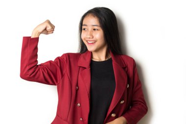 Muhteşem güçlü Asyalı genç iş kadını.