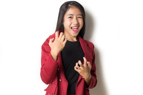 Gritando Odio Rabia Enojado Emocional Asiático Mujer Gritando —  Fotos de Stock