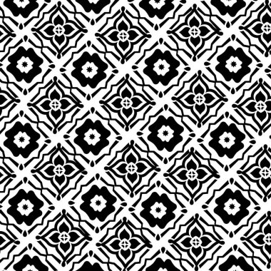 Soyut şekiller. Kusursuz desen. Siyah ve beyaz. Parmak izi, kağıt, giysi, kumaş, ambalaj, kartlar için tasarım elemanı. Dekorasyon, kapak, tekstil, dijital duvar kağıdı, web arkaplan, paketleme