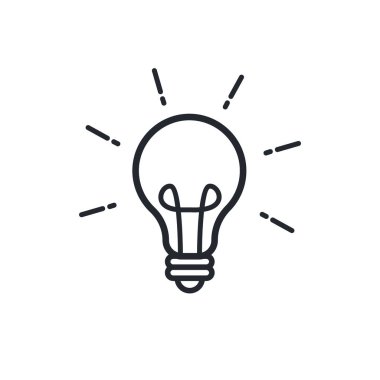 Ampul simgesi. Çizgi, katı ve renkli taslak, taslak ve doldurulmuş vektör işareti. Fikir Sembolü, logo çizimi. Farklı biçim simgeleri seti. Vektör grafikleri