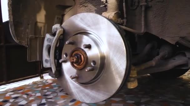 New Brake Disc Hyundai Ix35 Installed Home — Stock Video