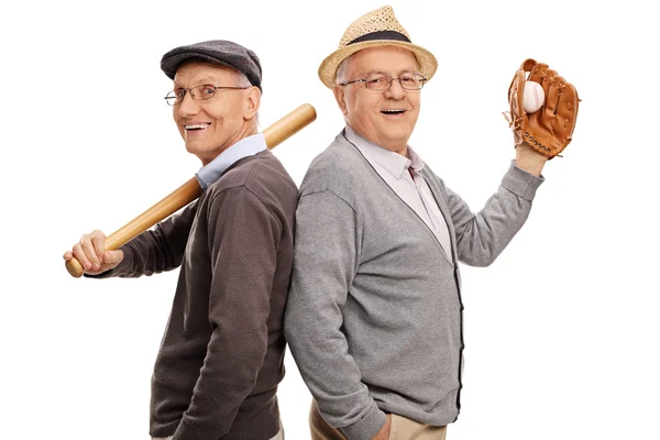 Dos viejos amigos y compañeros de equipo de béisbol —  Fotos de Stock