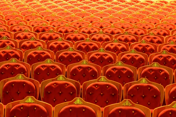 Seating rows inside of a theatre — стоковое фото