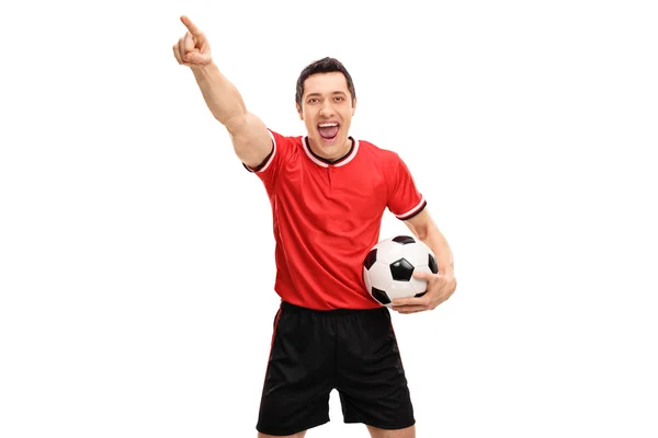 Football player celebrating something — Stock Photo, Image