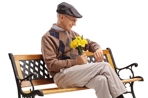 Romantic senior waiting for his date — Stock Photo, Image